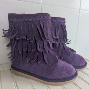 Tucker + Tate Purple Suede Fringe Ankle Boots